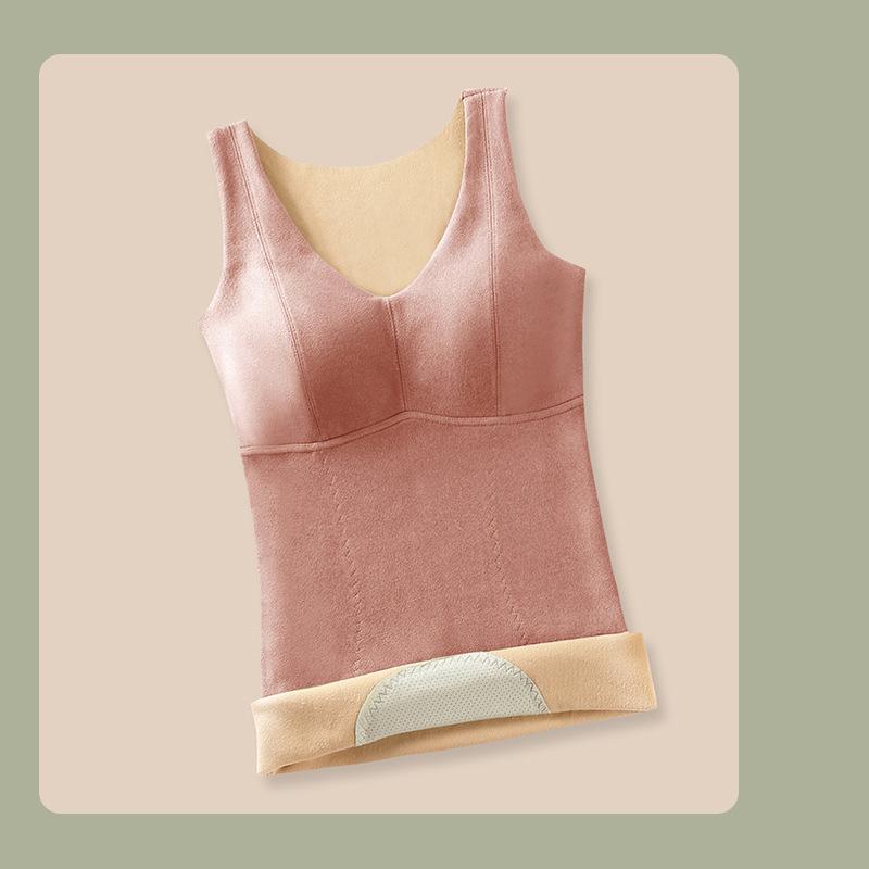 Сексуальные зимние термобелье, женский терможилет, зимние топы без косточек, теплая шерстяная бархатная меховая майка, внутренняя одежда, нижнее белье больших размеров