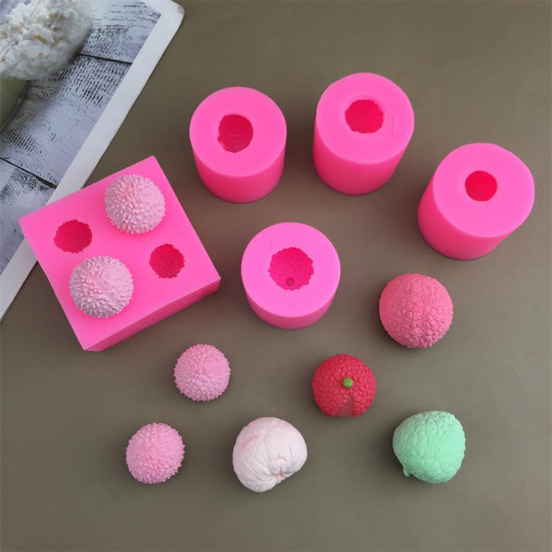3D силиконовые формы для мастики в виде личи, мыла, свечей, клубники, манго, формы для восковых расплавов, формы для ягод, шоколадных конфет