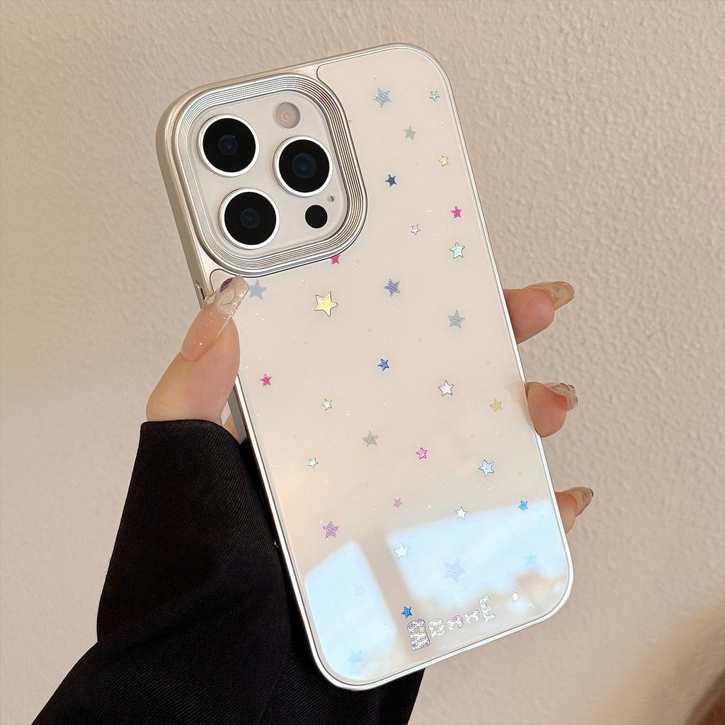 Gilded Ins Korean Star Apple 15 Mobile Phone Case 16pro Max Suitable for IPhone 13 Anti Fall 14 Niche 11