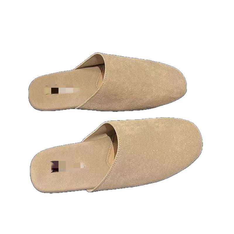 Осень новые анти-бархатные мягкие однопедальные тапочки Boken ретро внешняя сумка голова полутапочки женские