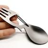 1pc Multi Functional Steel Dual-use Fork Spoon Lightweight Titanium Alloy Spoon, Outdoor Camping Tableware Spoon