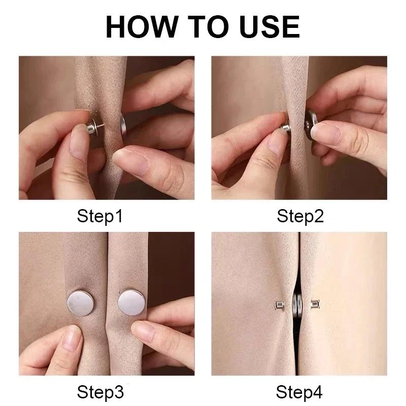 4/8 пар магнитных кнопок для штор, съемная застежка для штор, зажим для предотвращения регулировки света, закрывающая магнитную пряжку для оконного экрана