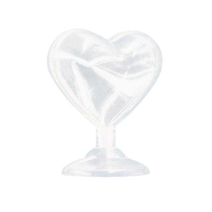 Boite Coeur en plastique sur pied 7 x 5 x 3 cm