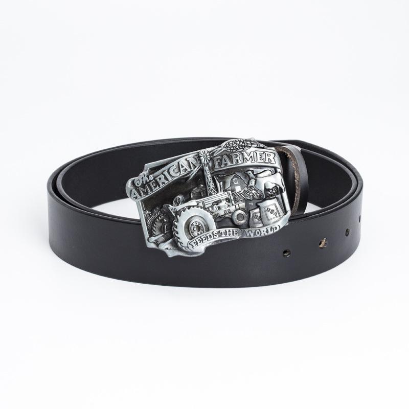 American Farm Personalized Belt Buckle Agricultural Tractor Leather Buckle Primary Color Glazed Plate Buckle