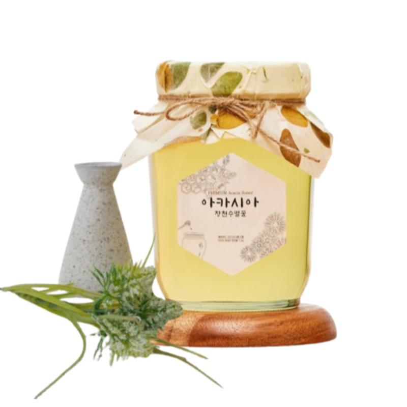 Jangcheonsu Honey Natural Acacia Honey Traditional Knot Cloth Packaging Holiday Gift, 1.2kg, 1 piece