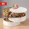 1pc Snack Tray with Lid, Lucky Cat Rotating Fruit Bowl, Divided Food Storage Box, Food Storage Organizer for Candy, Nuts, Dried Fruits