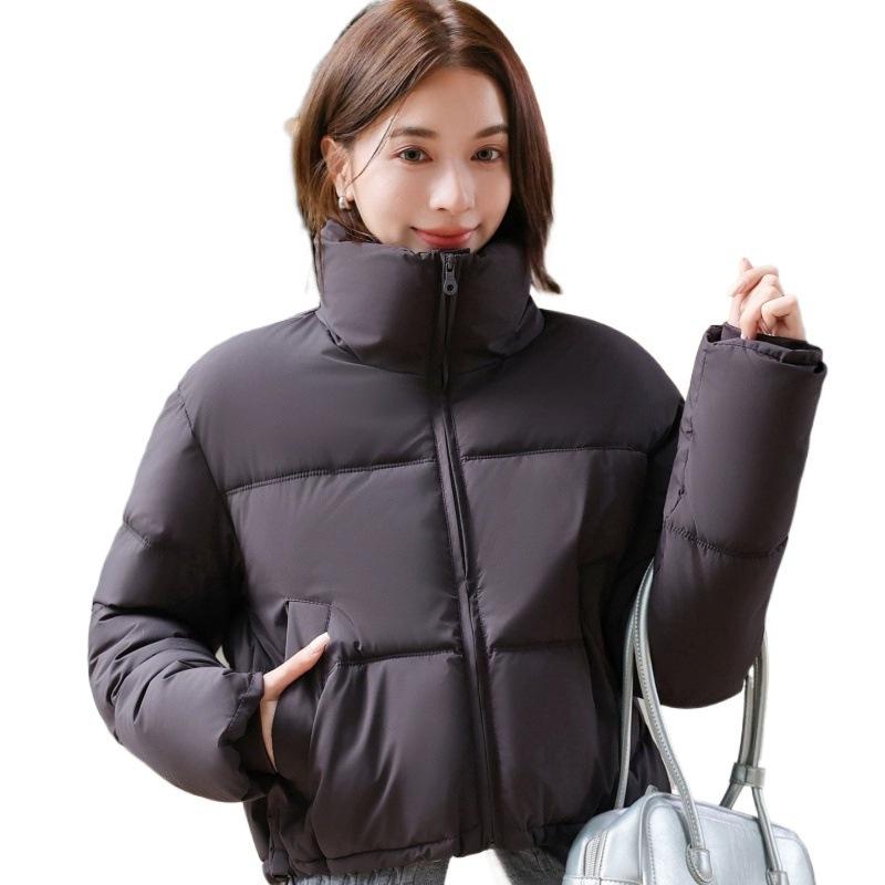 New European and American style Ken bean down cotton clothes women's winter short small high waist stand-up collar bread clothes jacket