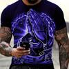 Men's Casual Praying 3D Printed Casual Fashion T-Shirt, Short Sleeve Crew Neck Graphic Tees Loungewear Pajama Top For Summer