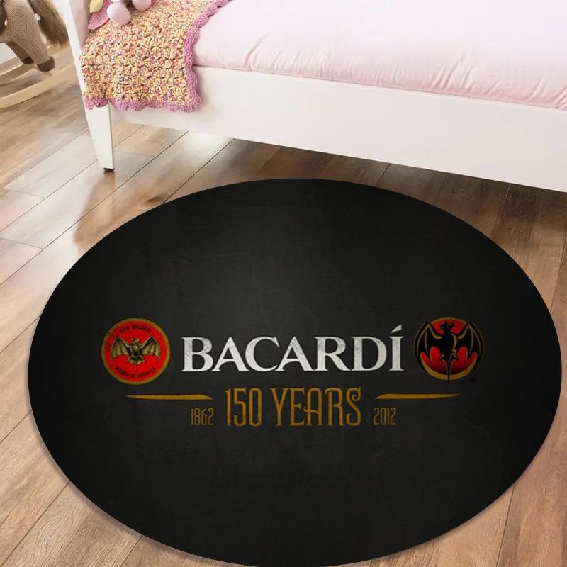 Bacardi 150 Years Round Area Rug,Carpet Rug for Living Room Bedroom Sofa Playroom Decor,Non-slip Floor Mat30