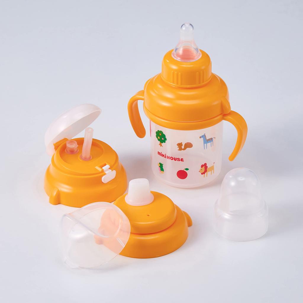 MIKI HOUSE Кружка для обучения питью с трубочкой Сделано для мальчиков и младенцев и Набор, Кружка, Кружка, Кружка, 200 мл, Япония, Для девочек, Детская, Белая, 46-7127-829