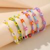 Korean Cute Daisy Flower Bracelet for Women Girls Colorful Beaded Handmade Elastic Wristband Pulseras Jewelry