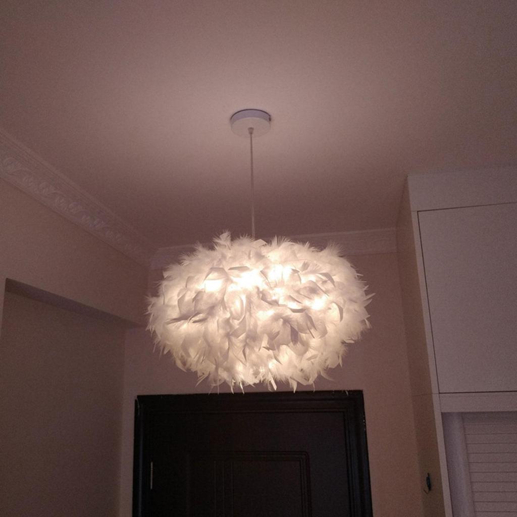 Minimalist Feather Lamp Shade Replacement Decor Reading Light Fitting Table Pendant