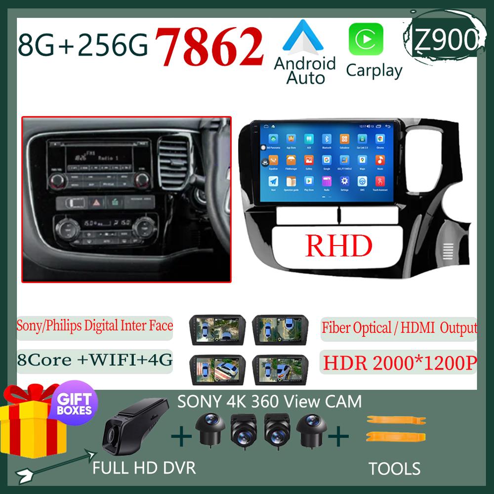 Беспроводной CarPlay Android 14 Авто Радио Для Mitsubishi Outlander 3 GF0W GG0W 2012-2018 Автомобильный Мультимедиа GPS Без Сенсорного Экрана 2din