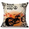 Retro Motorcycle Poster Art Letter Print Ride Your Way Home Decoration Throw Pillow Case Vintage Motor Bike Sofa Cushion Cover