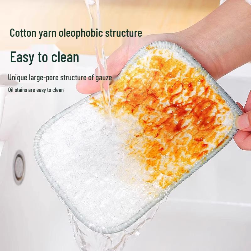 New Arrival: Steel Wire Kitchen Dishcloths - Double Layer, Thickened, Cotton Yarn, Ideal for Dishwashing.