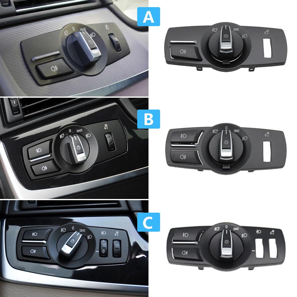 LHD RHD Headlight Lamp Rotary Button Foglight Switch Cover Panel Trim For BMW 5 5GT 6 7 X3 X4 Series F10 F11 F07 F06 F01 F25