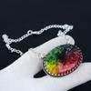 Ювелирное ожерелье из драгоценных камней Rainbow Solar, Ожерелье-подвеска из стерлингового серебра 925 пробы с натуральными солнечными лучами Rainbow для свадебного подарка, Ожерелье для женщин