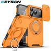 KEYSION Чехол для телефона с вращающейся на 360° подставкой-кольцом для iPhone 17 Pro Max Силикон+ПК Сдвижная защита камеры Магнитная противоударная крышка