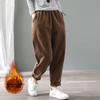 Женские осенне-зимние новые свободные вельветовые брюки оверсайз с холодостойким и толстым вельветом для универсальной повседневной носки, гаремные теплые брюки