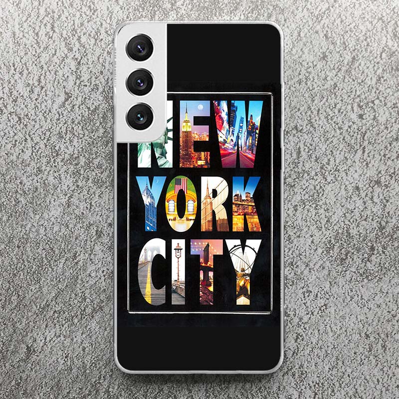 NYC New York City Print Soft Case for Samsung Galaxy S25 S24 S23 S22 Ultra S21 Plus S20 FE Phone Shell S10 + Pattern Cover Soft