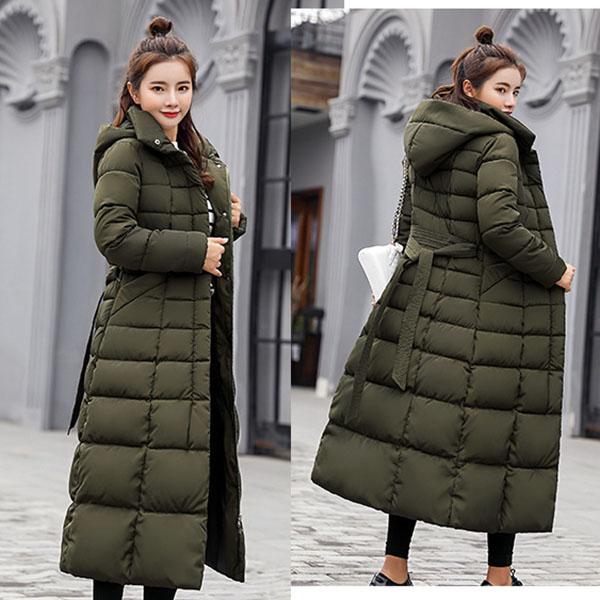 Down Padded Jacket Women's Long Parkas Winter Clothing Korean Slim Over-the-knee Thickened Down Jacket Cotton Jacket