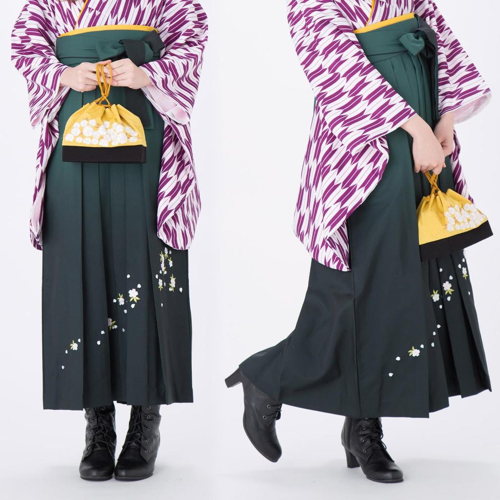 Выпускной бал, одинарный размер цветка вишни, шпатель, выпускной вечер [КИМОНОМАЧИ] [Кимономати Киото] Хакама, Предмет, Градация, Вышивка,