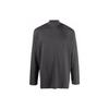 Logo Solid Color Stand Collar Long Sleeve T-Shirt Men Tops Dark-Gray HB3409
