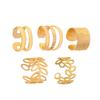 Hollow Ear Clip Cartilage Personality Men's and Women's Earring Accessories double-C U-shaped 5-piece Set No Ear Hole Double-layer Gold Foil Unique