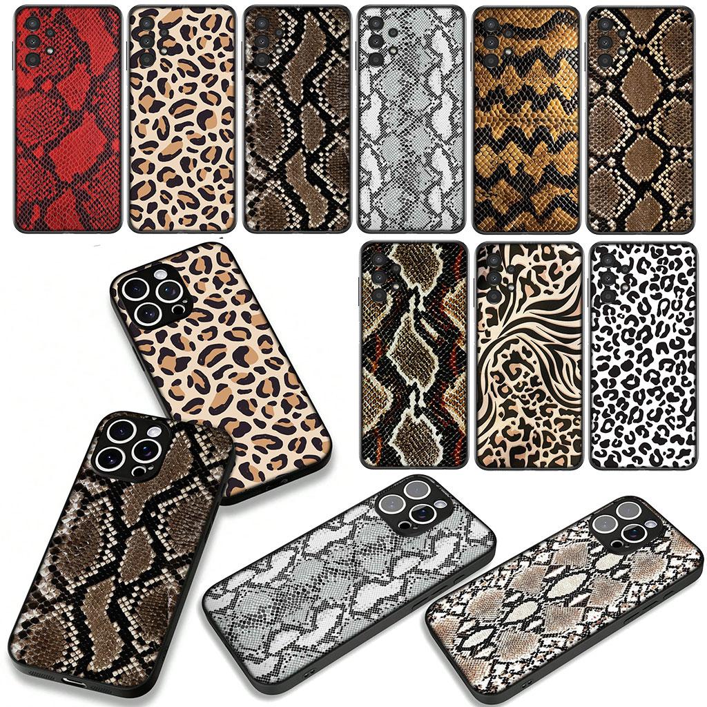 Leopard Snake Cow Print Phone Cover for OPPO A54 A40 A60 A80 A18 A16 A17 A38 A78 A79 A57 A58 A3 Pro A96 A15 A12 Case