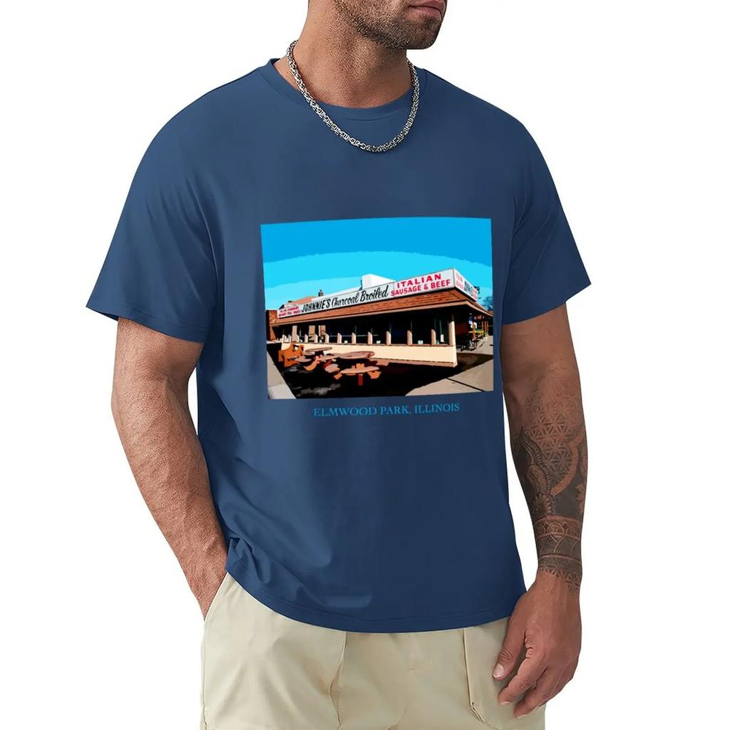 Johnnies Beef Elmwood Park Chicago Food Classic TShirt Blouse sweat Mens tshirts