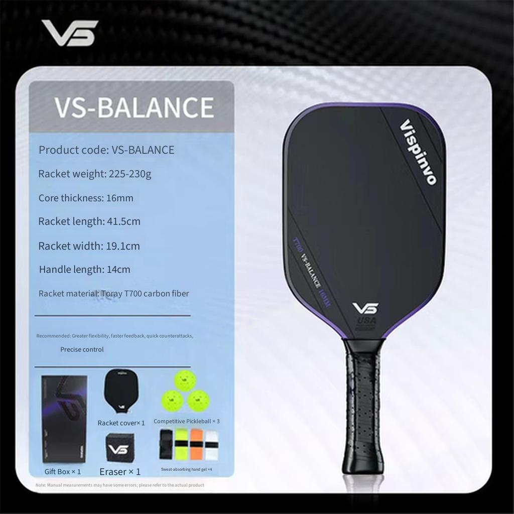 VISPINVO T700 Carbon Pickleball Paddle Lightweight High Rebound Shock Absorption Professional Tournament Paddle