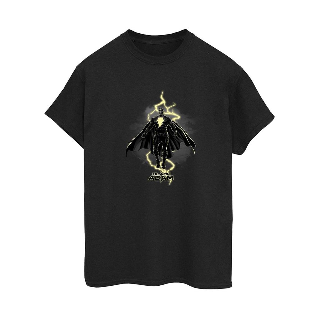 DC Comics Womens/Ladies Black Adam Hovering Bolt Cotton Boyfriend T-Shirt