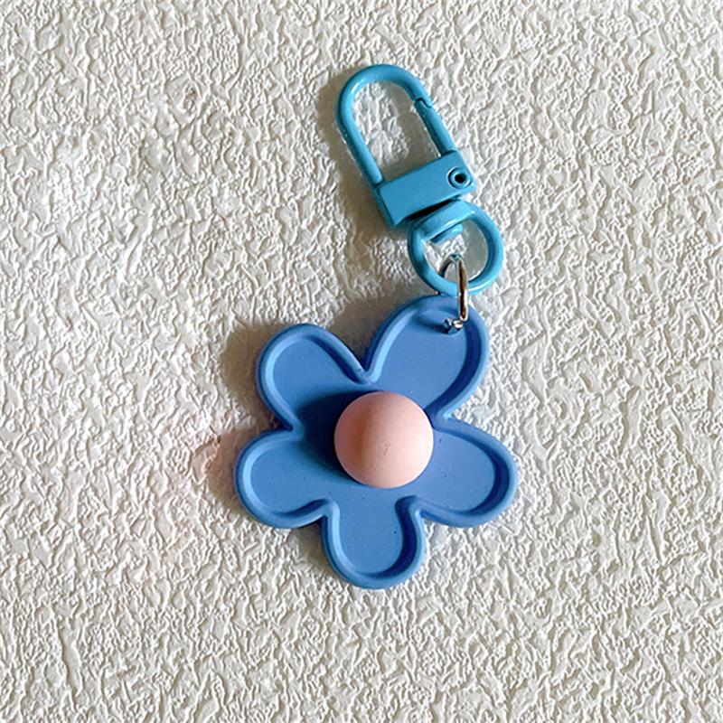 Корейский брелок с цветочным принтом в виде конфеты, милый цветочный брелок, держатель для ключей от машины, сумка, кулон, украшение для рюкзака, подарки для лучших друзей