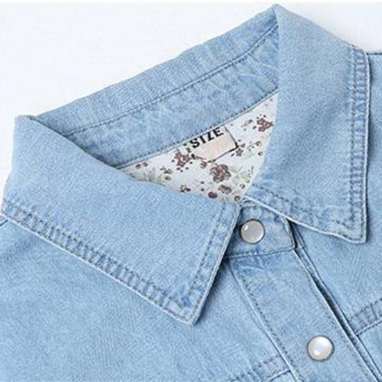 Женская рубашка-пальто с лацканами и длинными рукавами, свободная джинсовая рубашка средней длины, базовая верхняя одежда в повседневном стиле с карманами