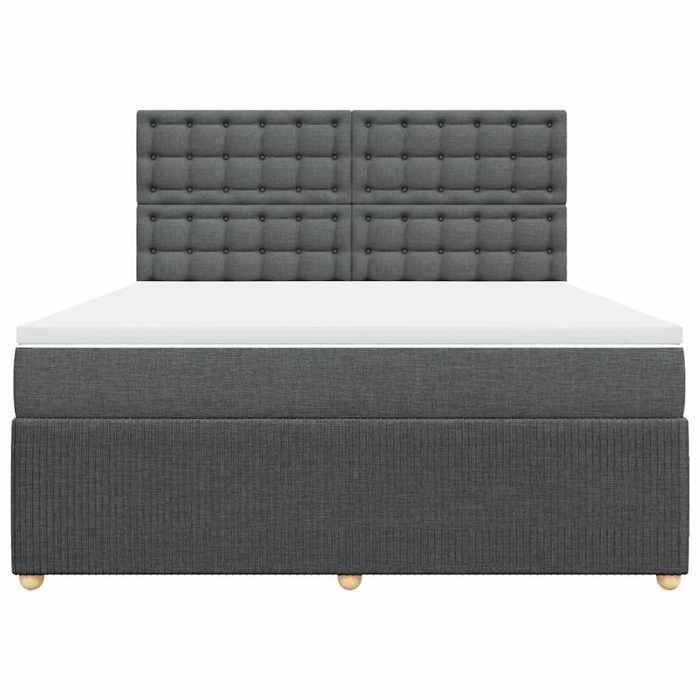 Maison Exclusive - Sommier à lattes de lit avec matelas Gris foncé 180x200cm Tissu