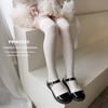 Черно-белые носки из гусиного пуха Детские носки средней длины Летние тонкие носки для икры Гольфы выше колена