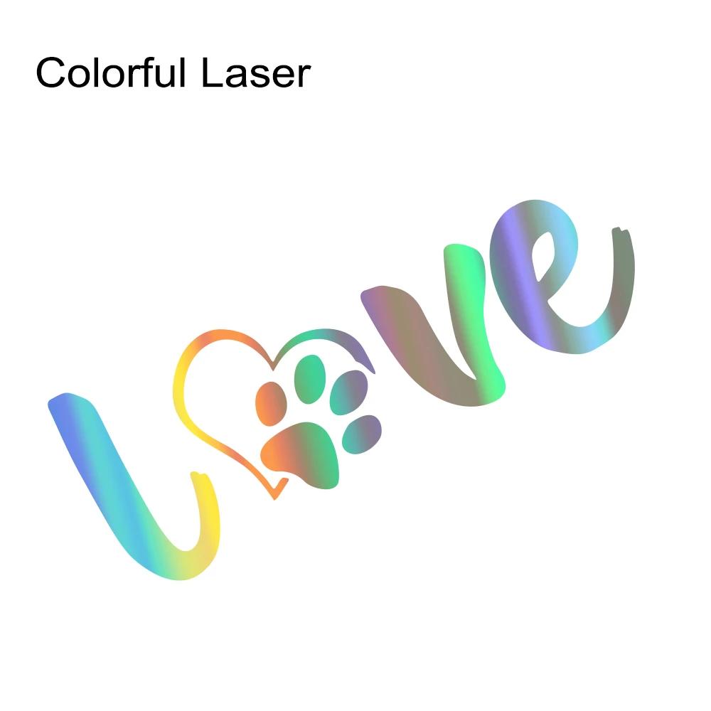 Vinyl Sticker for Car Truck Off-road SUV Van Window Bumper Auto Creative Paw Love Dog Footprint Graphic Decor Decals Accessories