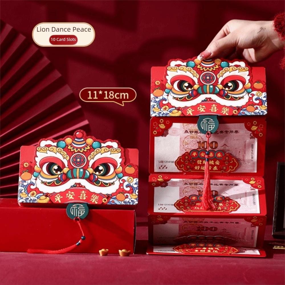 Paper Horse Year Red Envelope Red Color Folding Style Folded Red Envelope 3D Design 6/10 Card Position Chinese New Year Envelope