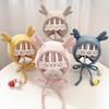 Cute Long Ear Bunny Baby Hat Solid Waffle Crochet Knit Cap Newborn Beanie Autumn Winter Infant Toddler Warm Earflap Bonnet Hat