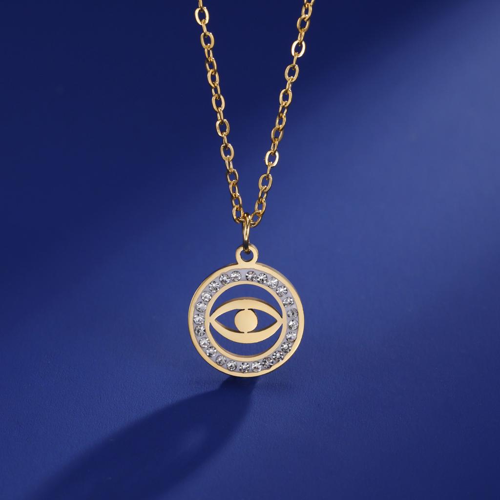 Ожерелье с подвеской от сглаза из индейки со стразами для женщин и мужчин, цепочка с подвесками из нержавеющей стали, свадебные украшения, подарки