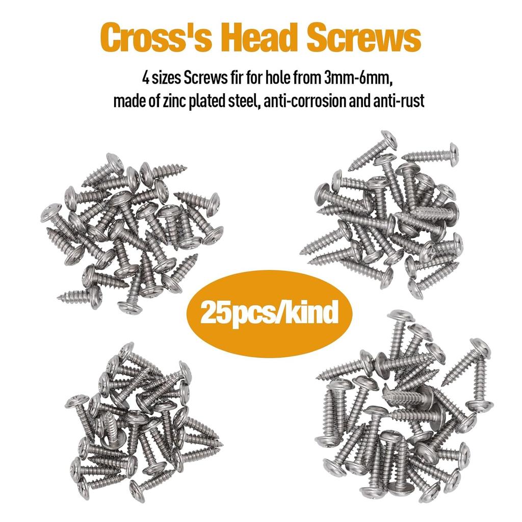 Автомобильные Винты и Клипсы, 100 шт. Автомобильные U-образные Гайки-Клипсы 6/8/10/12 Ассортимент Крепежные Элементы для Внутренней Отделки С Винтами из Нержавеющей Стали Для Приборной Панели Дверной Панели