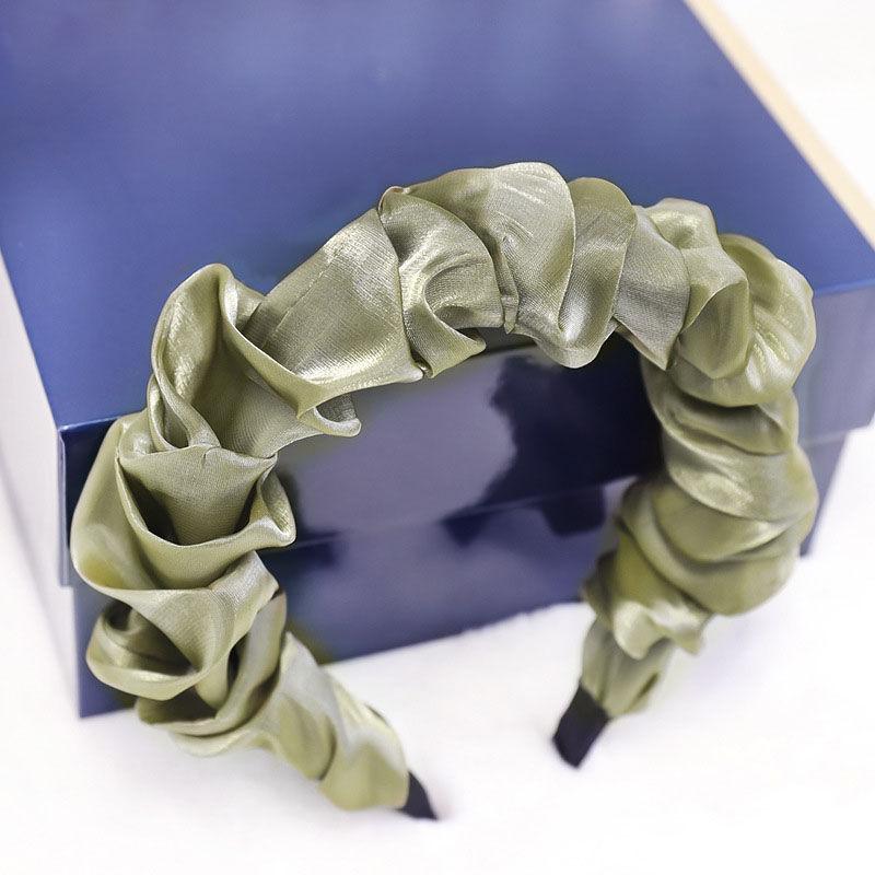 Модные женские аксессуары для волос, головной убор, плиссированная однотонная повязка на голову, повязка на голову