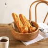 Handwoven Rectangular Rattan Wicker Basket Fruit Tea Snack Bread Picnic Cosmetic Storage Box Kitchen Supplies Household Tools