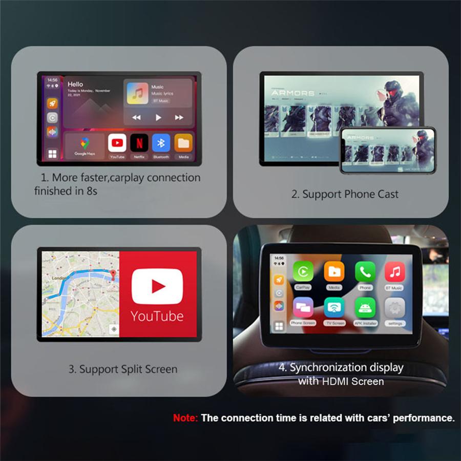 Android 11 Для Carplay Ai Box Автомобильный Мультимедийный Плеер Для Netflix Youtube 4G+128ГБ