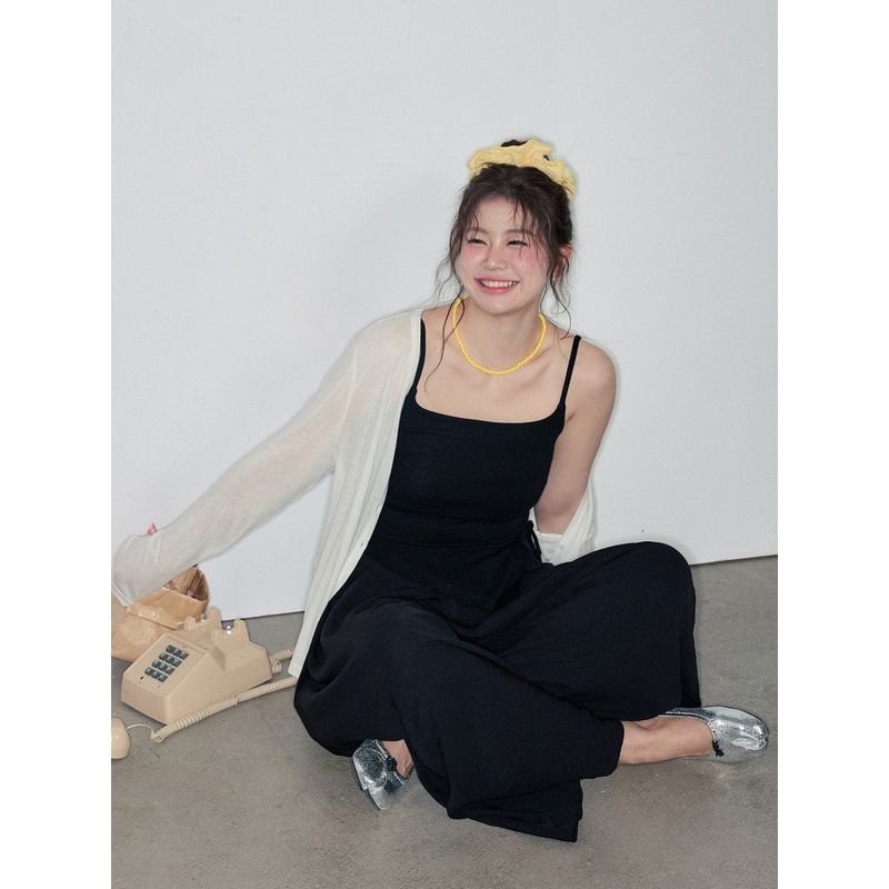 Ladies' Summer OOTD Wear Plus Size Women's Clothing Plus Size Ladies Slimming Suit Idle Style Small Cardigan Black Loose Pants