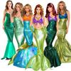 Adult Mermaid Sequin Princess Fishtail Cosplay Dress - Halloween Costume