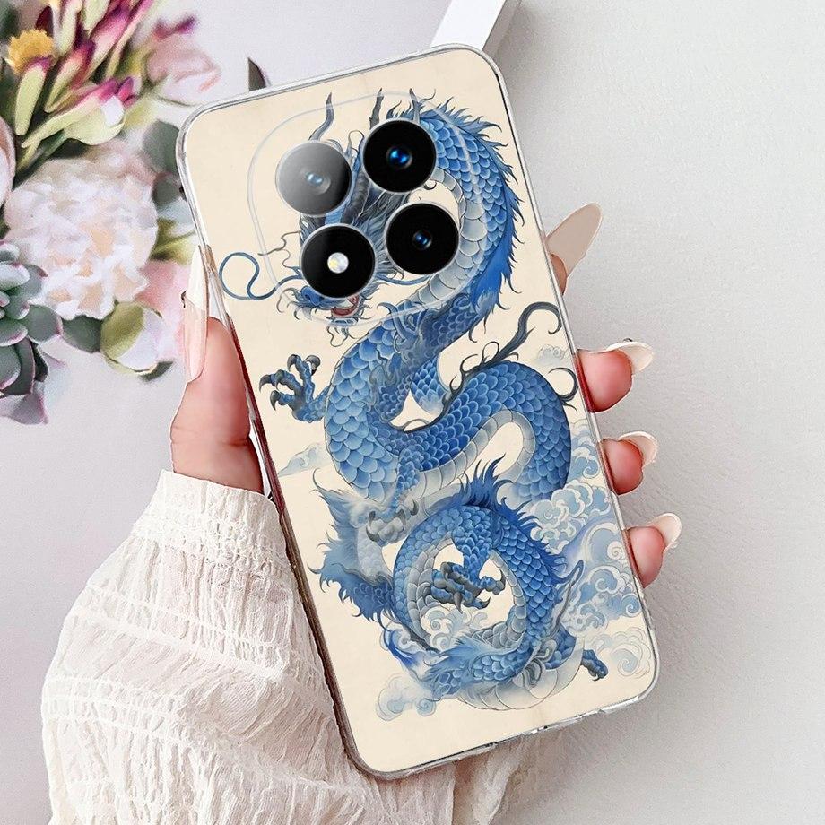 Для Xiaomi Redmi Note 14 14Pro 14 Pro+ Plus Чехол Милые Животные Тигр Лев Дракон Мультяшная Крышка Телефона Мягкий ТПУ Матовый Силиконовый Capa
