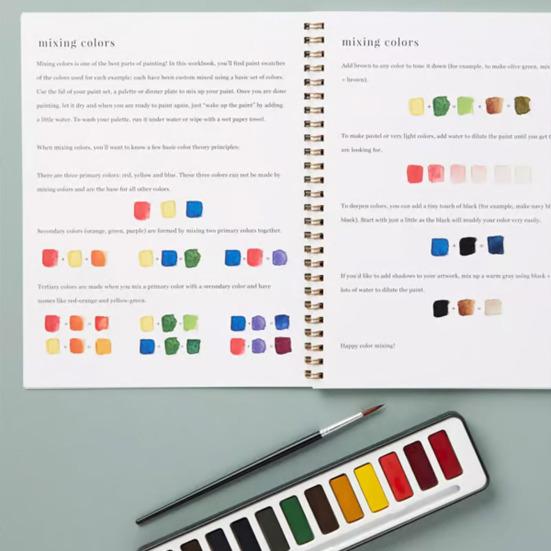 Рабочая тетрадь по акварели 12 цветов Птицы Цветы Животные Дети Акварельные краски Книга Художественные поделки Принадлежности для рисования для начинающих