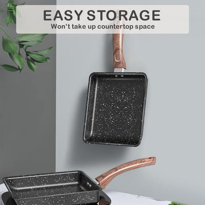 Сковорода тамагояки, японская сковорода для омлета, сковорода для яиц, сковорода без масла с антипригарным покрытием, омлет Yuzishao Retangle