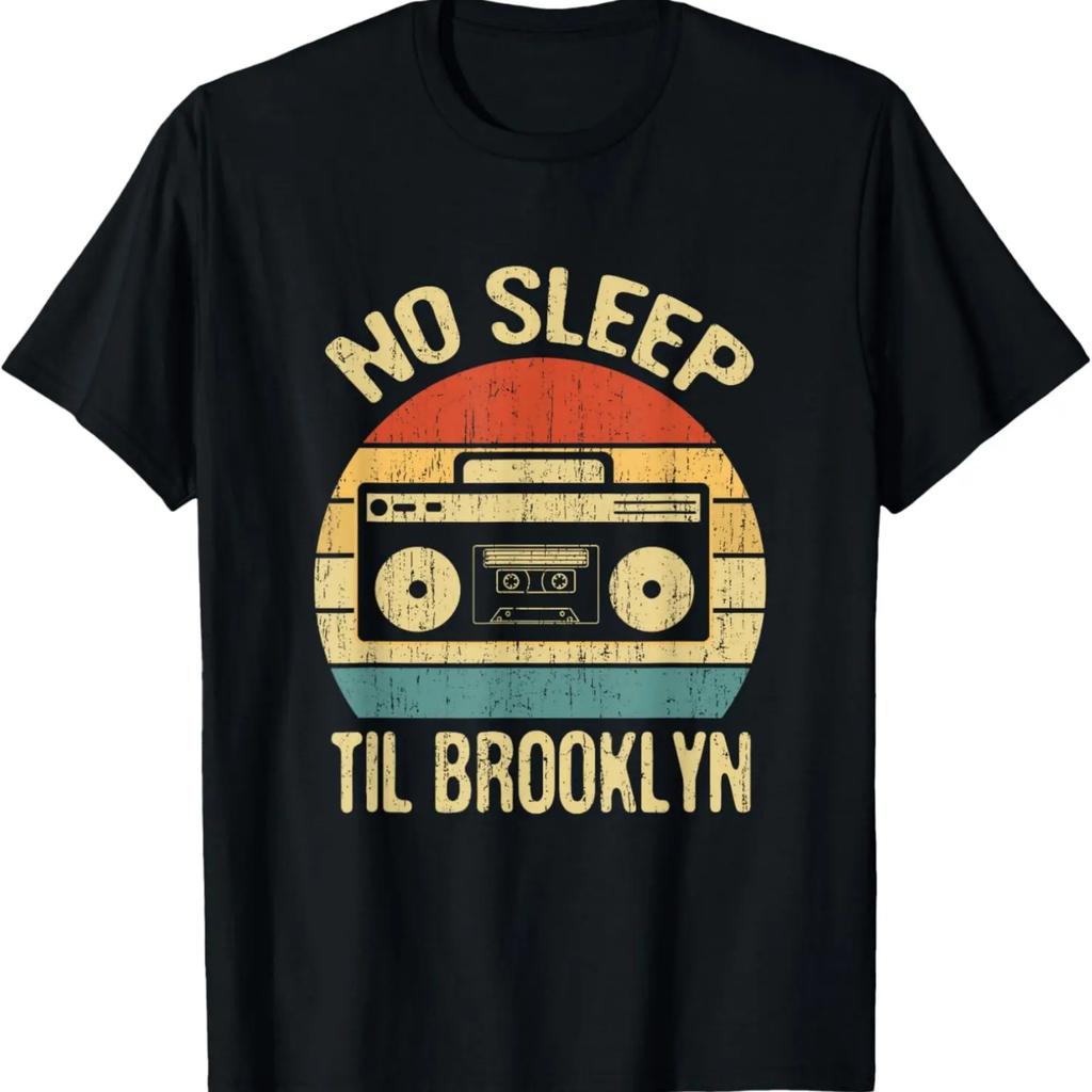 Футболка No Sleep Til Brooklyn в стиле ретро, олдскул, стерео гетто-бластер